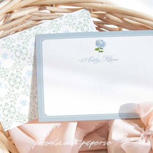 Hortensia gepersonaliseerd briefpapier - Hortensia Notitiekaarten - Hortensia Briefpapier Notitiekaarten - Hortensia bloemen - Hortensia - set49