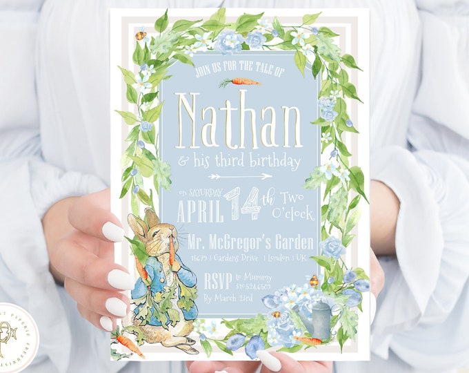 Bunny Birthday Invitation | Peter Rabbit Garden Party
