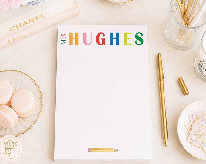Custom Teacher Notepad: 5x7 Personalized Stationery
