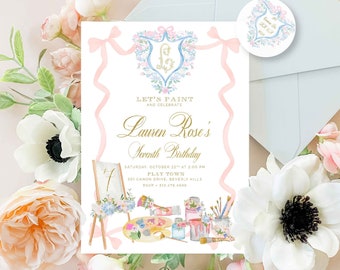 Watercolor Art Party Invitation – Painting Birthday Invite