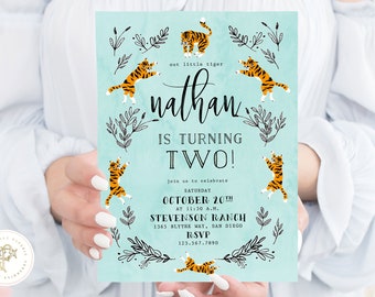 Tiger invitation - Party Animal Invitation - Zoo Party Wild Animal Invitation - Jungle Invitation - Tiger Theme - Tiger Birthday