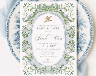 Mallard Duck invitation: Baby Shower, Monogram, Crest, Plaid, Gingham