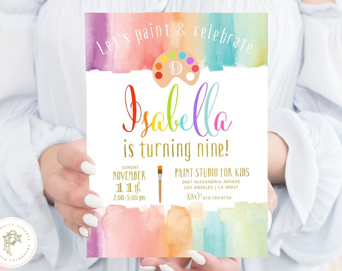 PAINT PARTY Invitation - Art Party Invitation - Painting Invitation - Arts & Crafts invitation - Let's Paint invitation