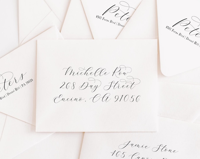 Return and Guest addressing on envelopes - Recipient addressing - Return address -  Envelopes addressing - freshmint paperie