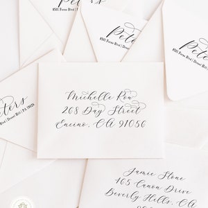 Return and Guest addressing on envelopes - Recipient addressing - Return address -  Envelopes addressing - freshmint paperie