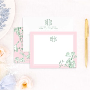 Personalized Monogram Note Cards – Stationery Suite with Envelopes