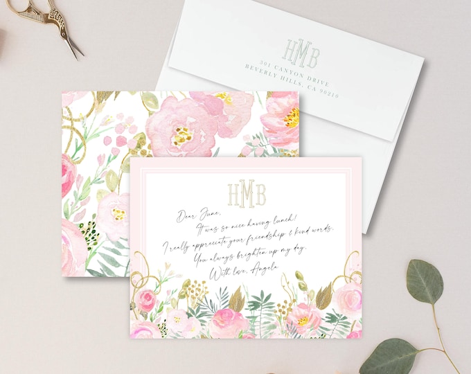 Personalized Stationery - Monogram Note Cards - Monogram Stationery Note Cards - Stationery Suite - Lemon Suite - set7