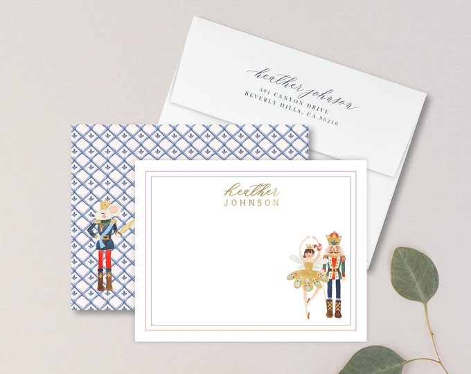 Personalized Stationery - Nutcracker Note Cards - Stationery Note Cards - Stationery Suite - Christmas Stationery- set15