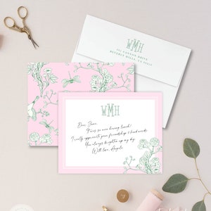 Papelería personalizada - Tarjetas con monogramas - Tarjetas con monogramas - Paquete de papelería - Regalo personalizado para ella - set1
