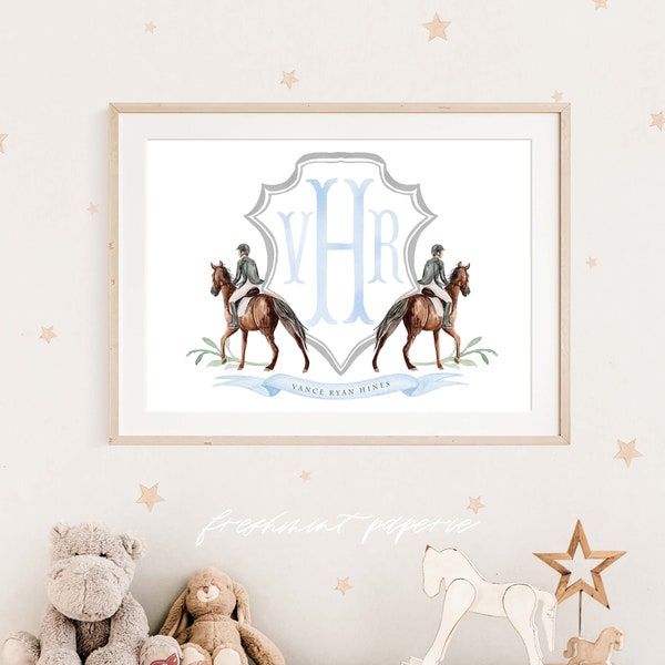 Horse Derby wall art, Derby Wall Art, Nursery name print, Horse Racing Wall art, Custom nursery wall art, Equestrian wall art