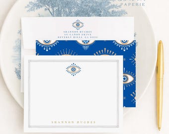 Evil Eye Grußkarten, Monogramm, Briefpapier, set46