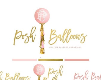 Balloon logo - logo design - calligraphy logo - logo - childrens logo - custom balloon logo - freshmint paperie