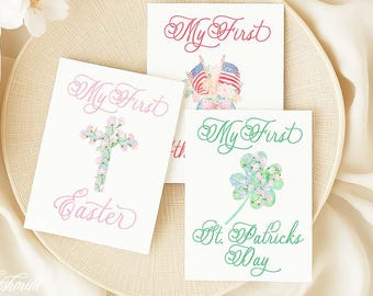 My First Milestone Cards – Baby’s First Holidays | Newborn Milestone Card Set | Baby Gift for New Moms | Holiday Memory Keepsake