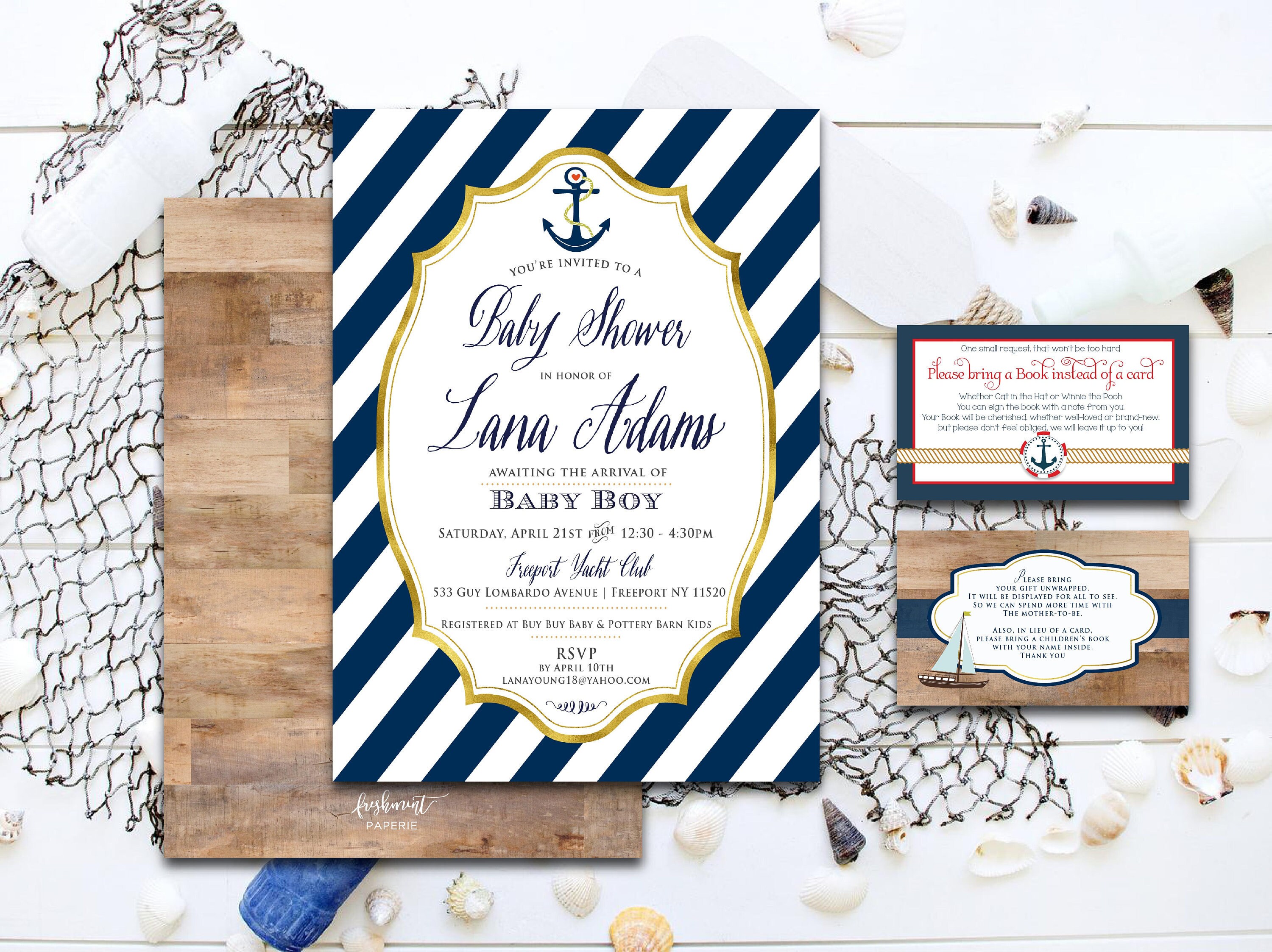 Nautical Baby Shower Invitations - Nautical Invitation ...