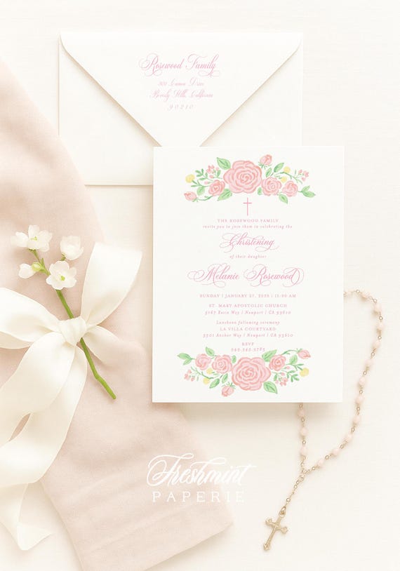 Baptism invitations - baptism invitation - christening Invitation - cross invitation - religious invitation - baptism - dedication - 145