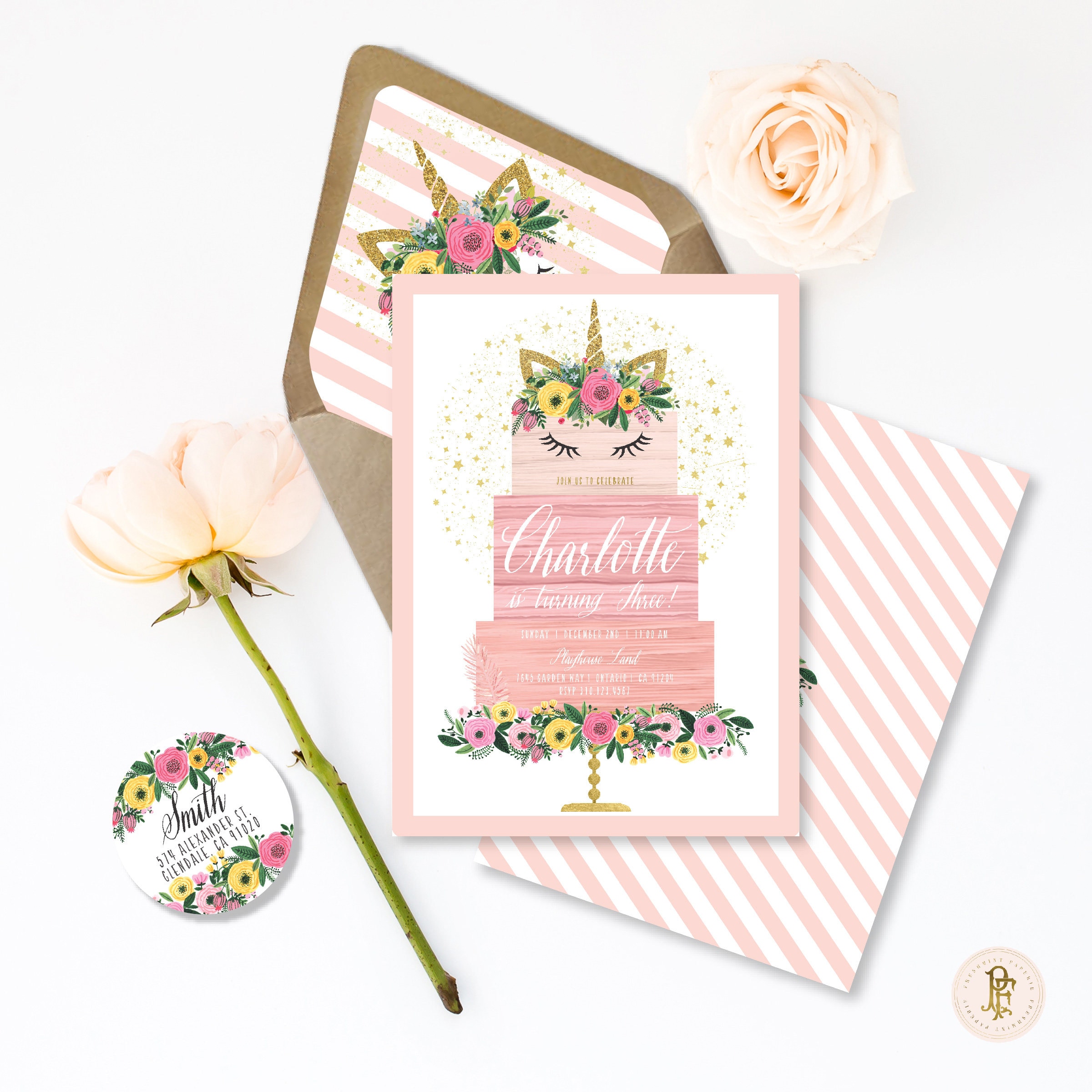 Unicorn Invitation Unicorn Birthday Invitation Unicorn Etsy