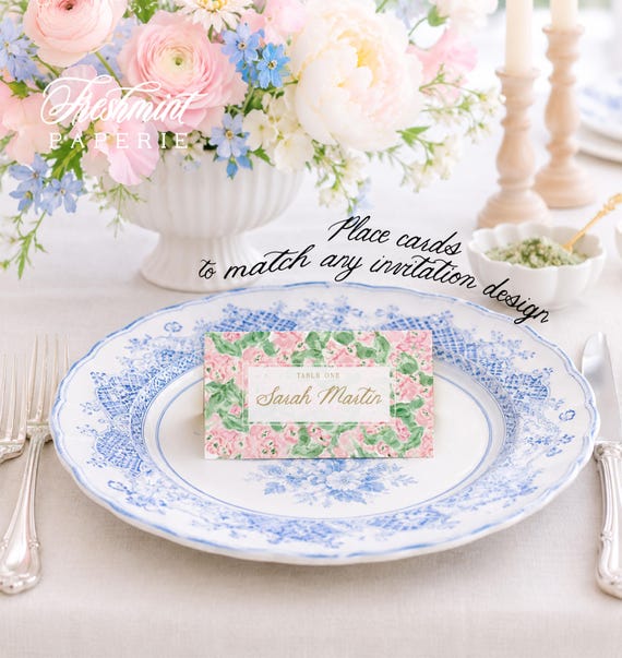 PLACE CARDS - to match any invitation design in our shop - Freshmint Paperie