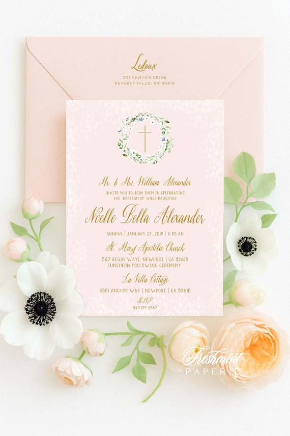 Baptism invitations - baptism invitation - christening Invitation - Granmillennial invitation - religious invitation - baptism - monogram