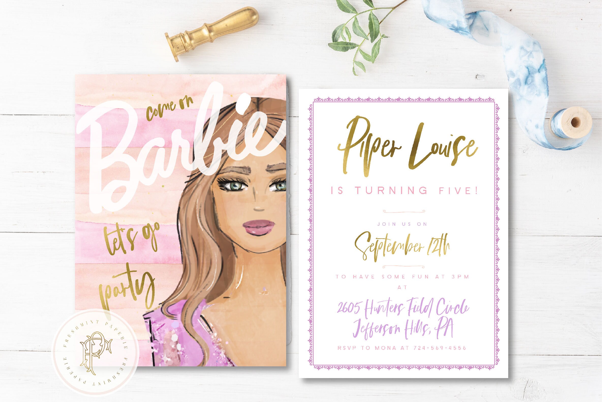 Invitación a Barbie Invitación de cumpleaños de Barbie | Etsy México