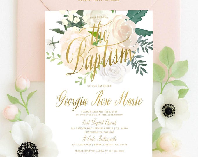 Baptism invitation - Christening invitation - Dedication invitation - Baptism - Christening - Dedication invite - 131