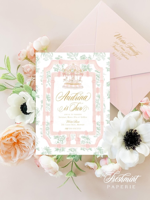 Carousel invitation, Carousel Birthday, Horse Carousel invitation, Carnival Circus Invitation, Carnival Invite, Fancy Carousel Invitation