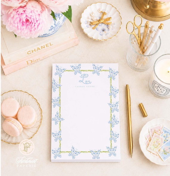 Butterfly Notepad: Custom Monogrammed Stationery - 5x7