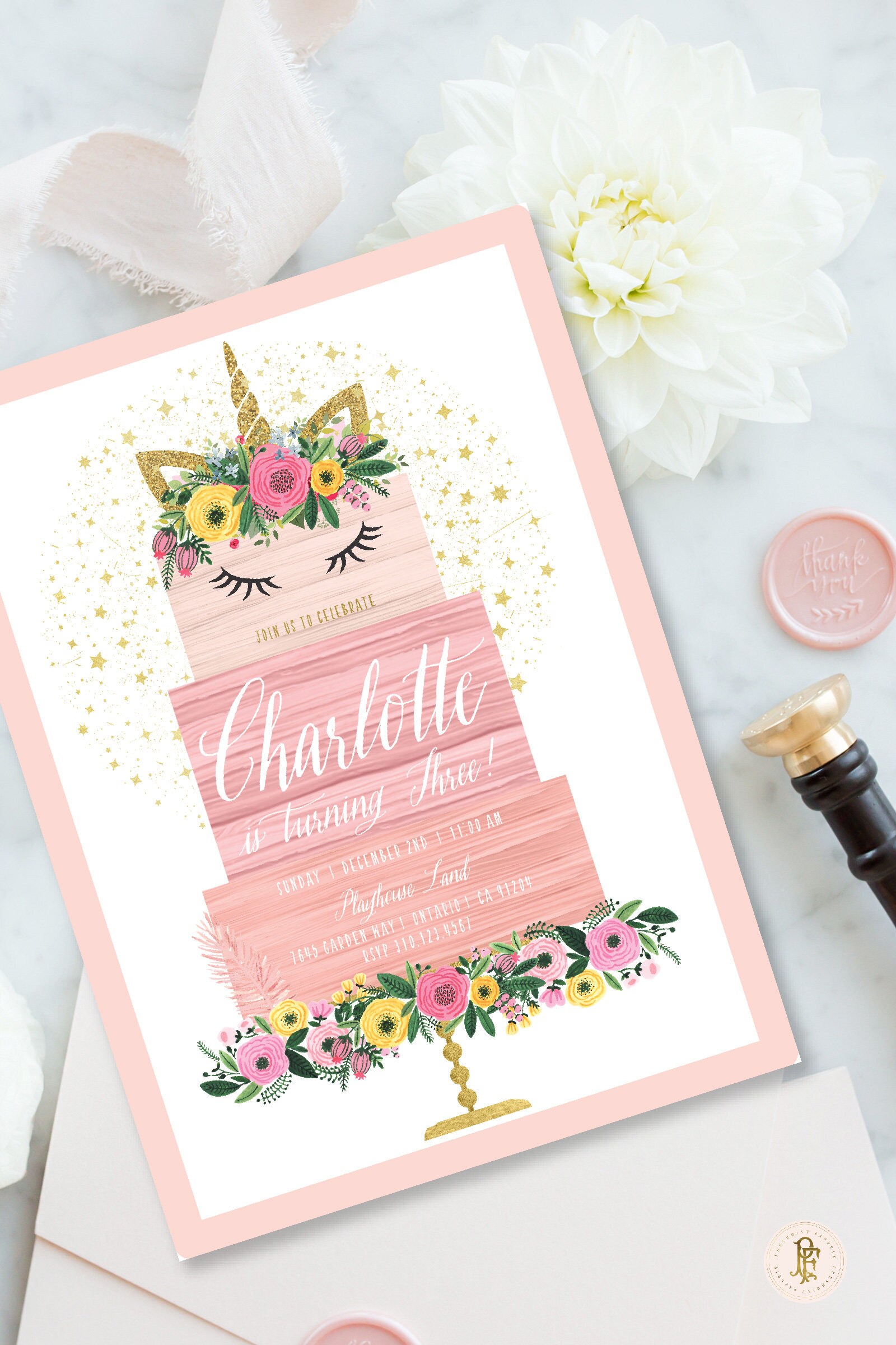 Unicorn Invitation Unicorn Birthday Invitation Unicorn Etsy