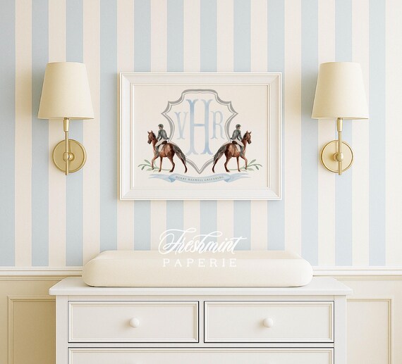 Horse Derby wall art, Derby Wall Art, Nursery name print, Horse Racing Wall art, Custom nursery wall art, Equestrian wall art