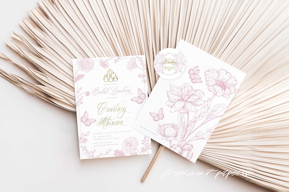 Butterfly Bridal Shower Invitation - Butterfly invitation - Bridal Shower Invitation - Botanical invitation - Bridal Brunch invitation