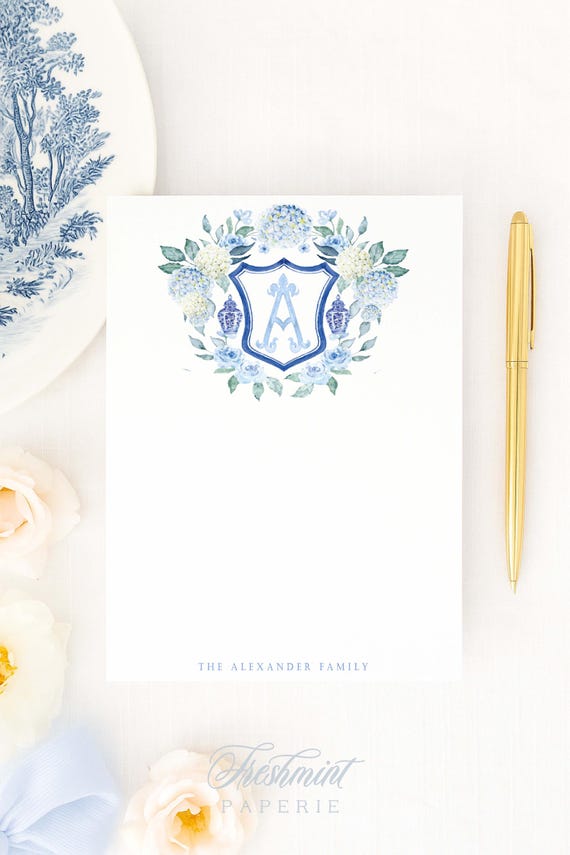 Custom Ginger Jar Monogram Notepad - 5x7