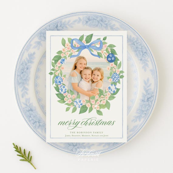 Chinoiserie Photo Christmas Cards: Custom Holiday Card Set