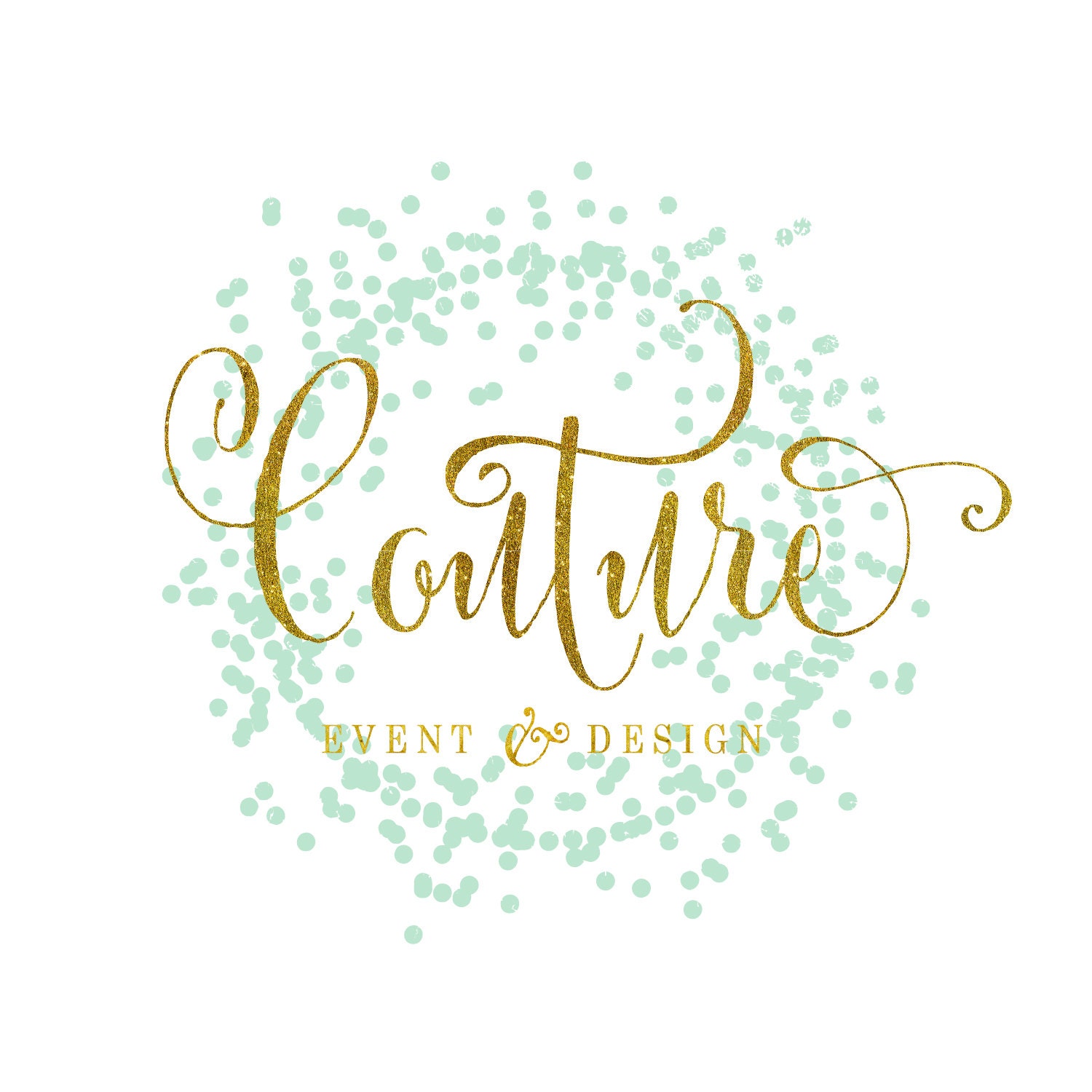 logo confetti logo design calligraphy logo gold logo Etsy