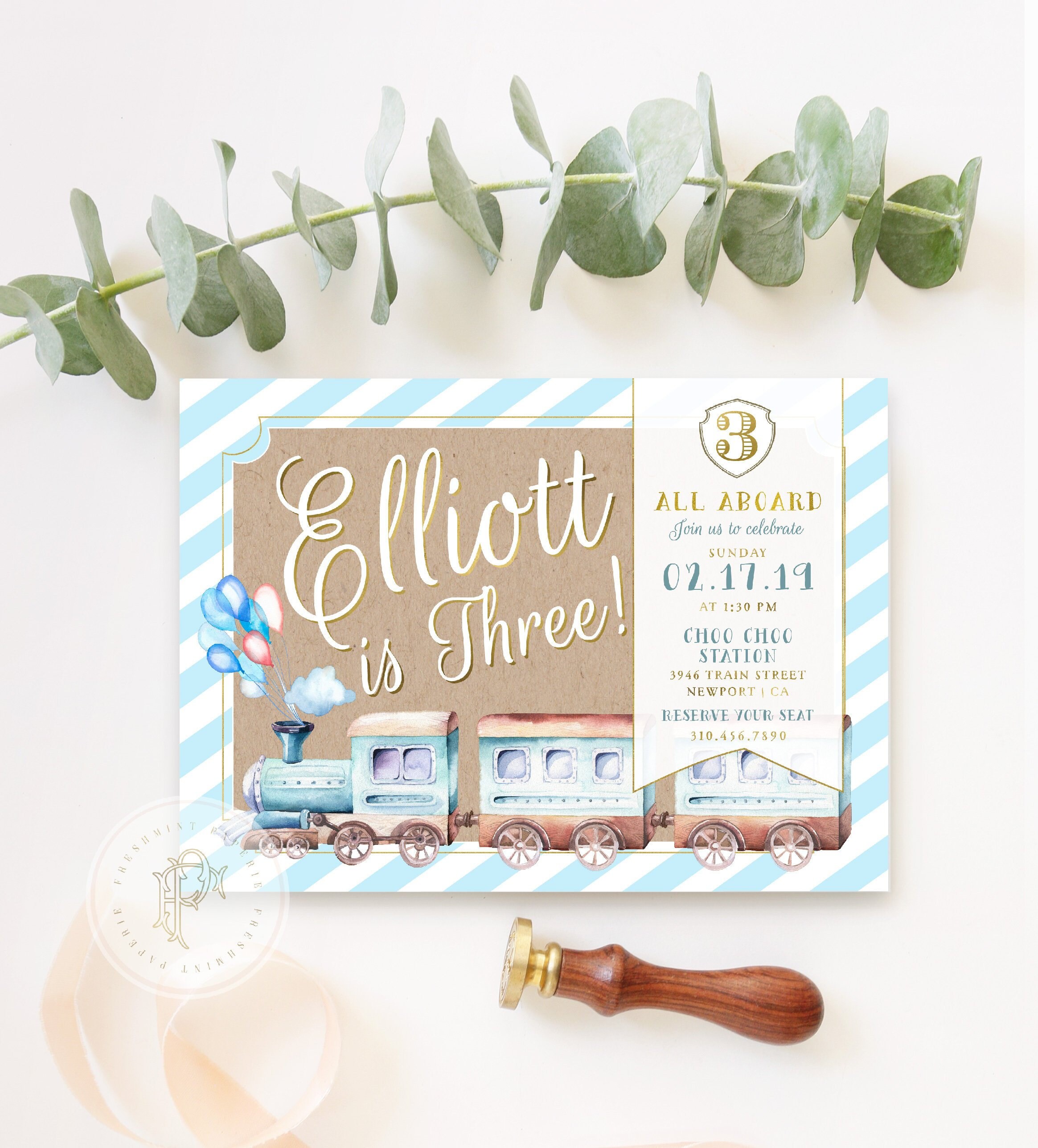 Train Birthday Invitation / Vintage Train Invitation / Chugga Chugga Birthday Party Invite / First Birthday Train Birthday Invitation / Vintage Train Invitation / Chugga Chugga Birthday Party Invite / First Birthday