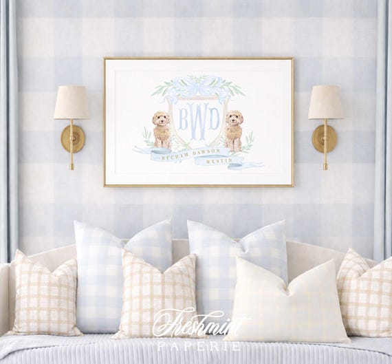 Custom Doodle Nursery Print, Puppy Wall Art, Goldendoodle