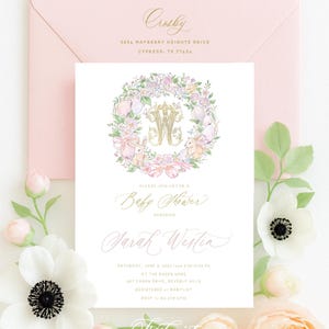 Bunny baby shower invitations, Spring Bunny invitation, baby shower, Easter invitation, Pink Bunny invitation, Rabbit Invitation, Watercolor