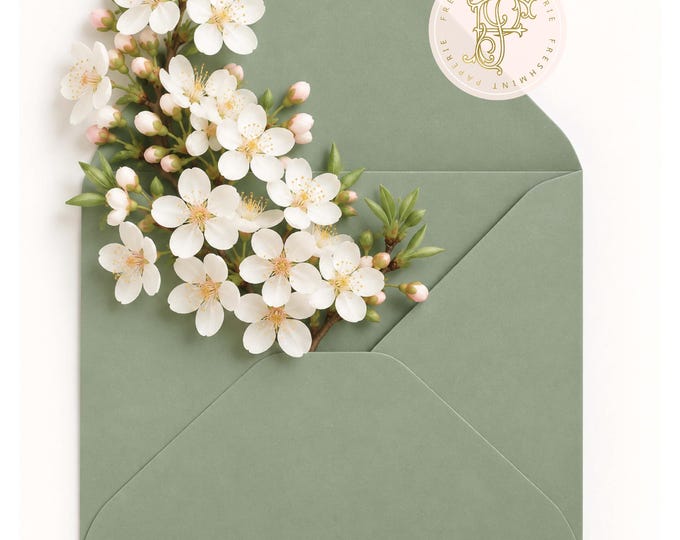 Sage Green envelopes, add on to any print order - Freshmint paperie