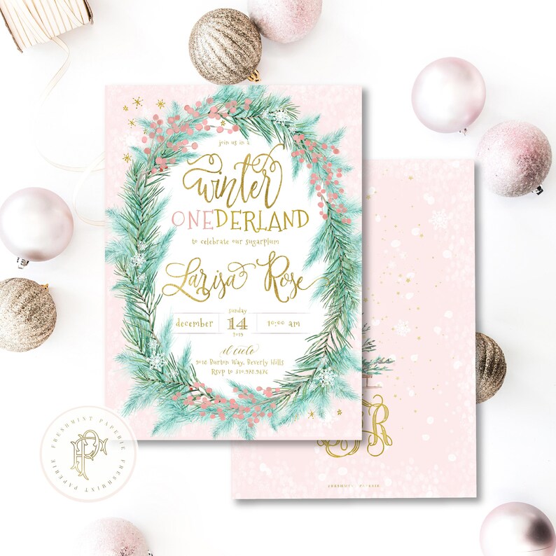 Download Winter Onederland Invitation Pink Winter Onederland Winter Onederland Birthday Invitation Winter Wonderland Invitation Invitations Paper Party Supplies Safarni Org