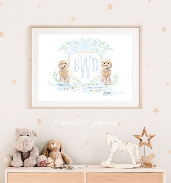 Puppy wall art, Goldendoodle print, Cockapoo print, Labradoodle Print, Custom nursery wall art, Dog nursery art