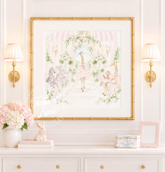 Nursery Wall Art, Fashion Show, Runway, Couture, Grandmillennial, Chinoiserie