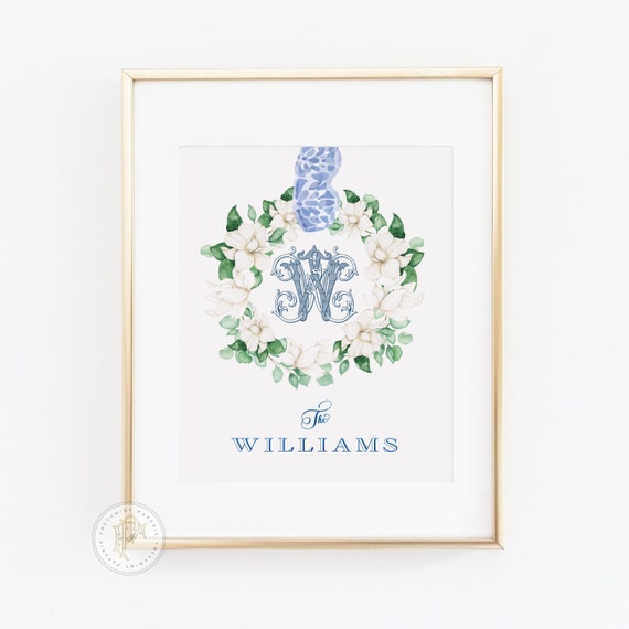 Custom Name wall art, name wall art, Nursery Name wall art, Monogram, last name monogram , monogram art, chinoiserie art, ginger jar art