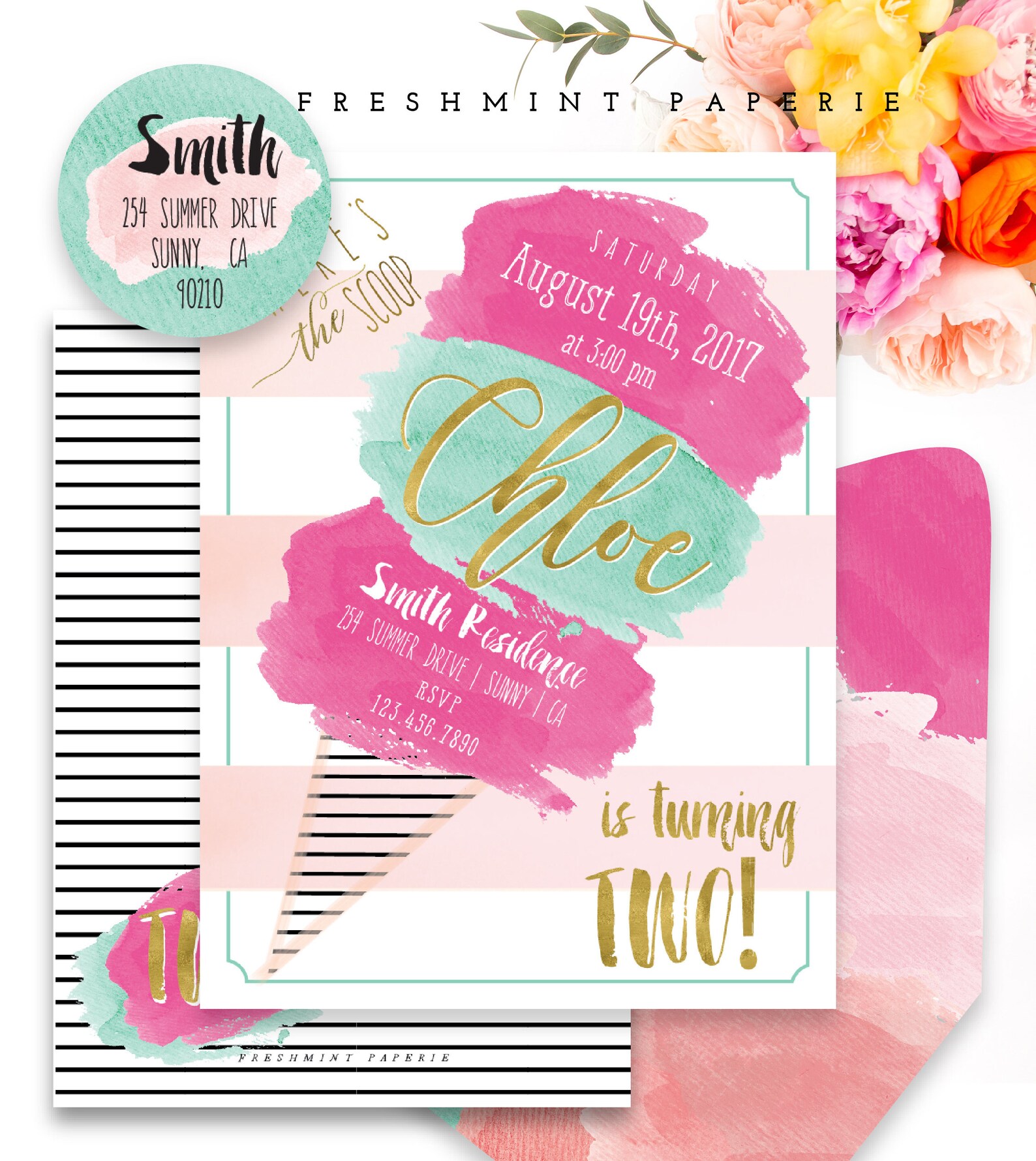 Printable Invitations Ice Cream Invitation Ice Cream Theme | Etsy