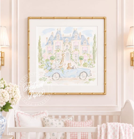 Nursery Wall Art, Safari, Chateu, Grandmillennial, Chinoiserie