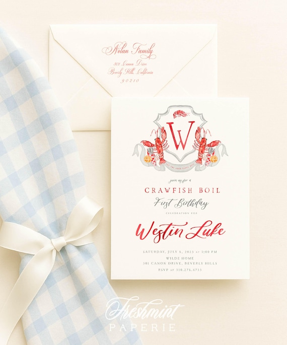 Crawfish Boil Invitation, Any Occassion Crawfish Boil invite, Graduation, Birthday, BBQ invitation, Summer BBQ, Seafood Boil, Louisiana