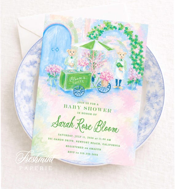 Bear Baby Shower Invitation: Classic Bear Design, Watercolor