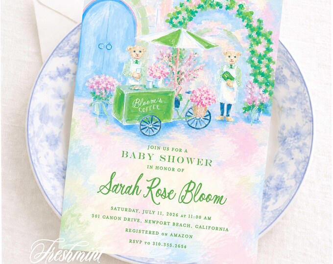 Bear Baby Shower Invitation: Classic Bear Design, Watercolor