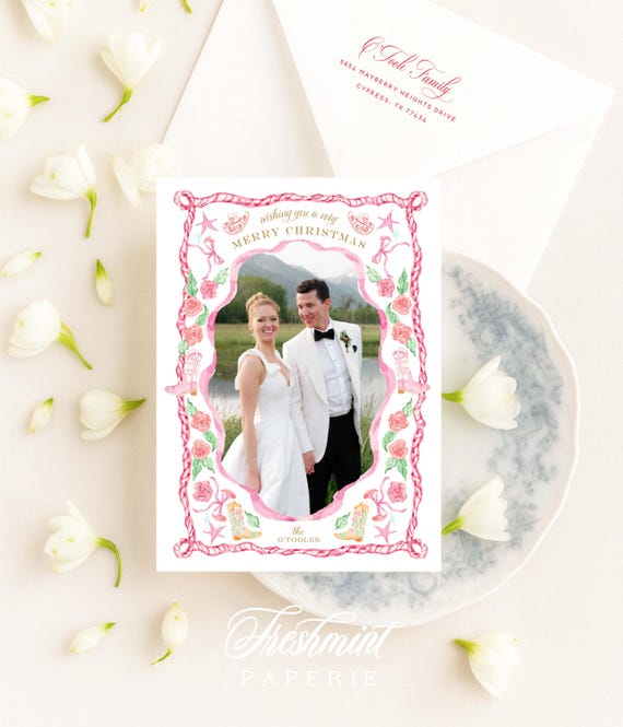 Pink Cowgirl Christmas Photo Cards: Western Holiday Design