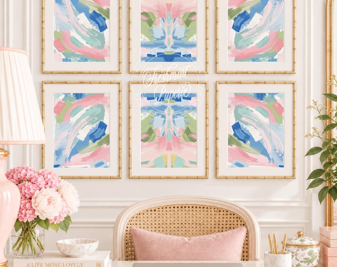 Acrylic Paint Abstract art Prints, Wall Art, Set of 6