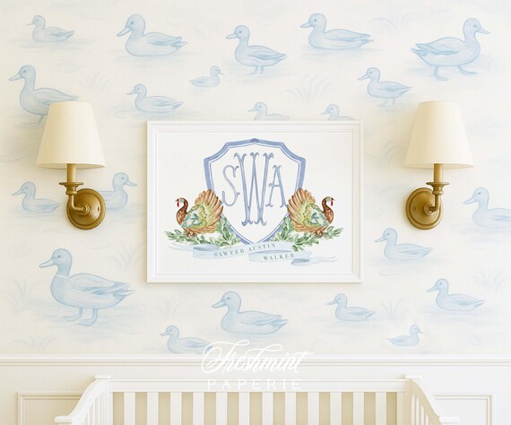 Turkey Monogram Nursery Wall Art Print