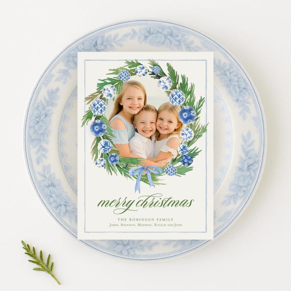 Chinoiserie Photo Christmas Cards: Custom Holiday Card Set