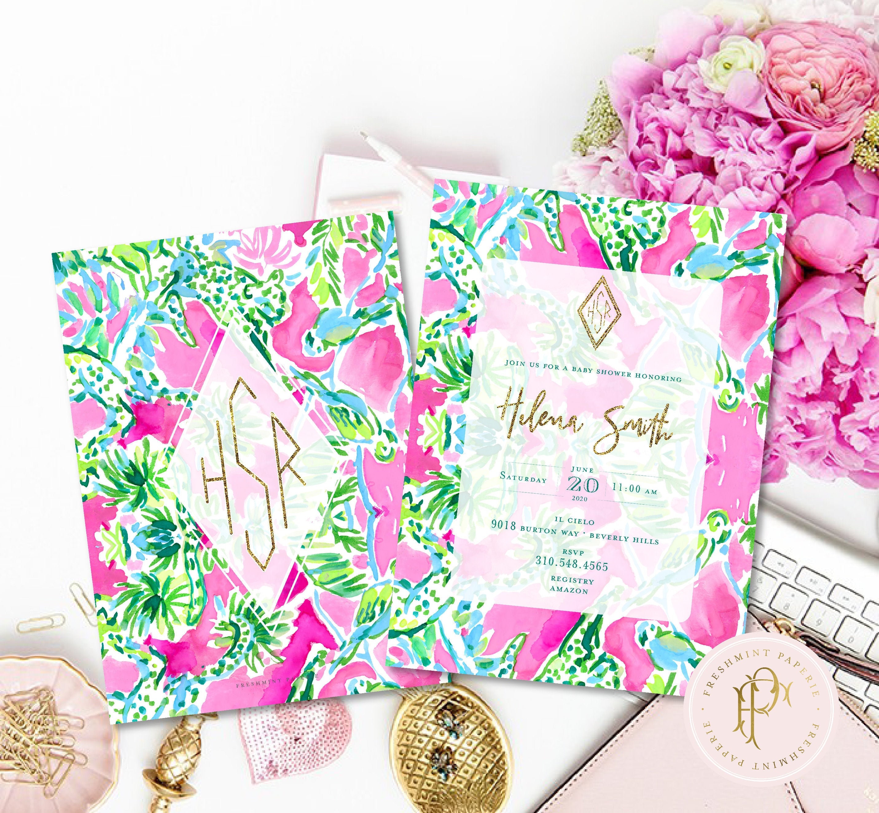 lilly pulitzer baby shower invitations